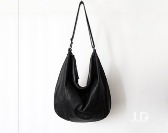 Black leather bag women large leather purse leather hobo bag black leather tote bag slouchy bag crossbody leather bag women shoulder bag