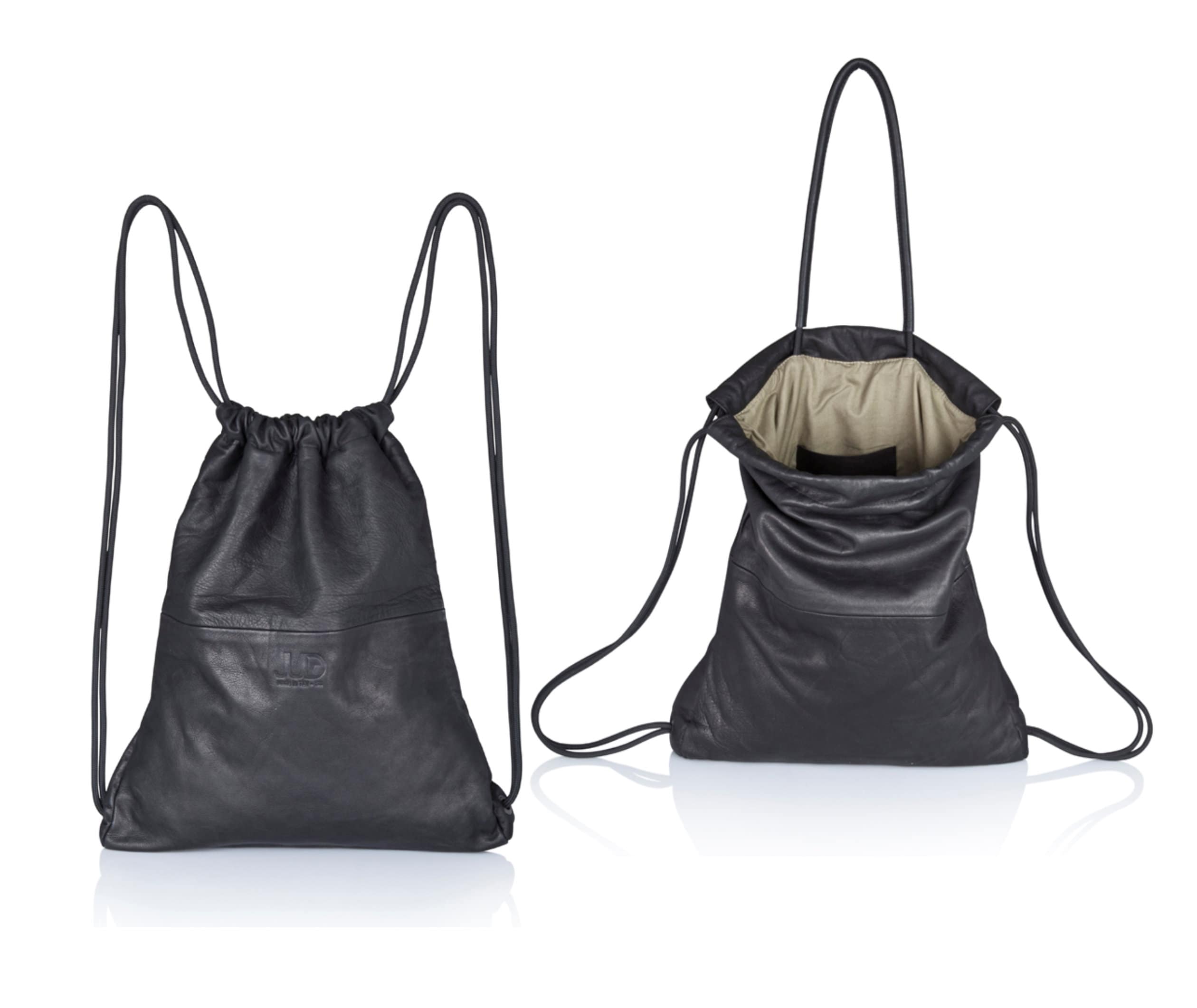 2-in-1 Black leather backpack purse - soft leather bag - Italian black leather handbag - black leather rucksack - leather hobo backpack tote