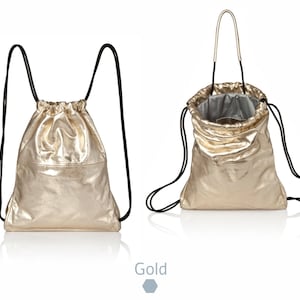 metallic backpack purse