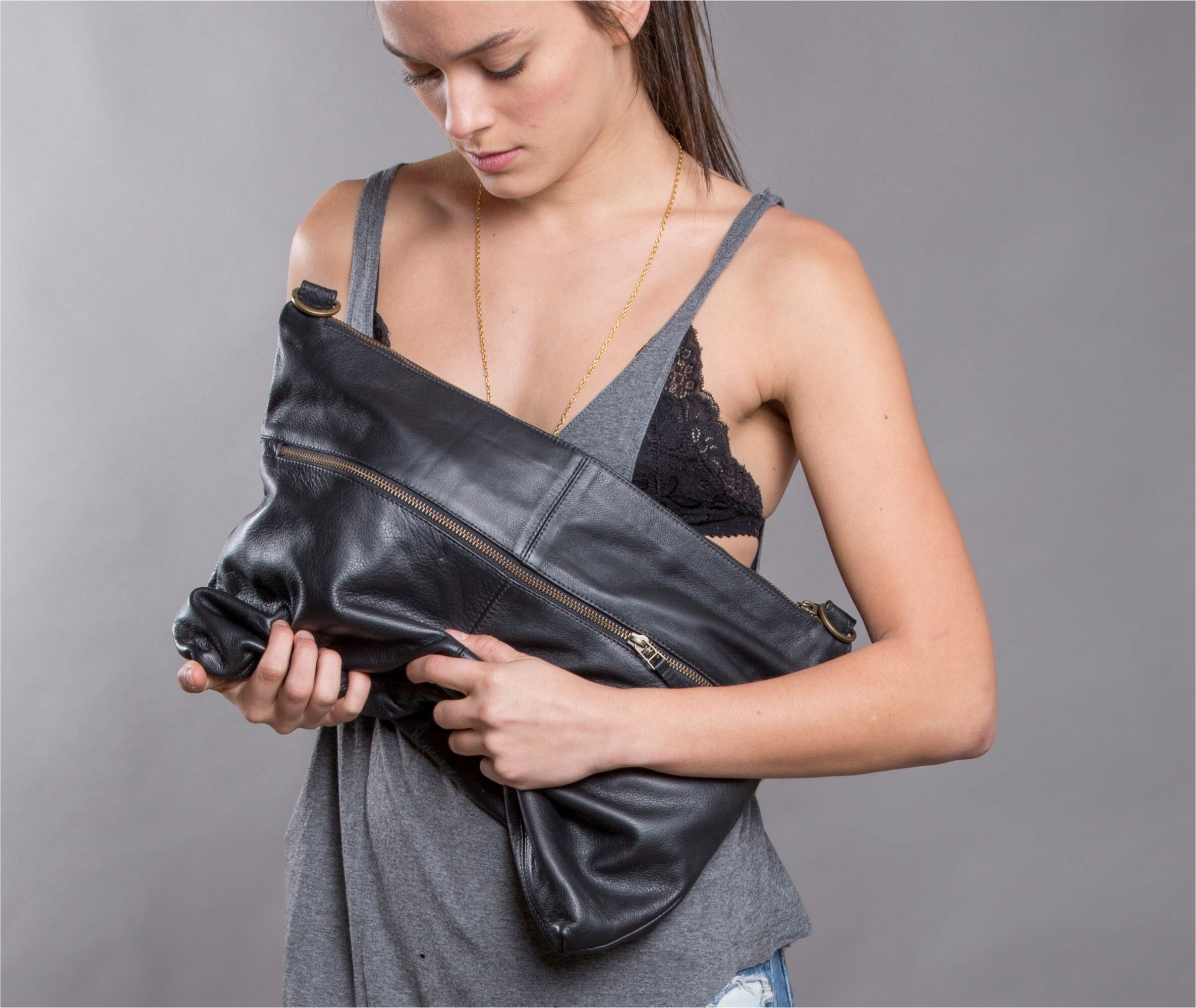 JUDtlv, Spacious & Slouchy Leather Hobo Bag