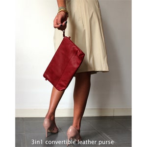 3in1 Bordeaux rote Leder Gürteltasche- große Leder Bauchtasche- weiche Ledertasche Leder Crossbody Damen Leder Geldbörse-Leder Gürteltasche