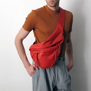 3in1 Rote Ledertasche Leder Crossbody weiches Leder Hobo Bag slouchy Leder Geldbörse Leder Sling Bag Handgemachte Ledertasche Frauen JUDTLV