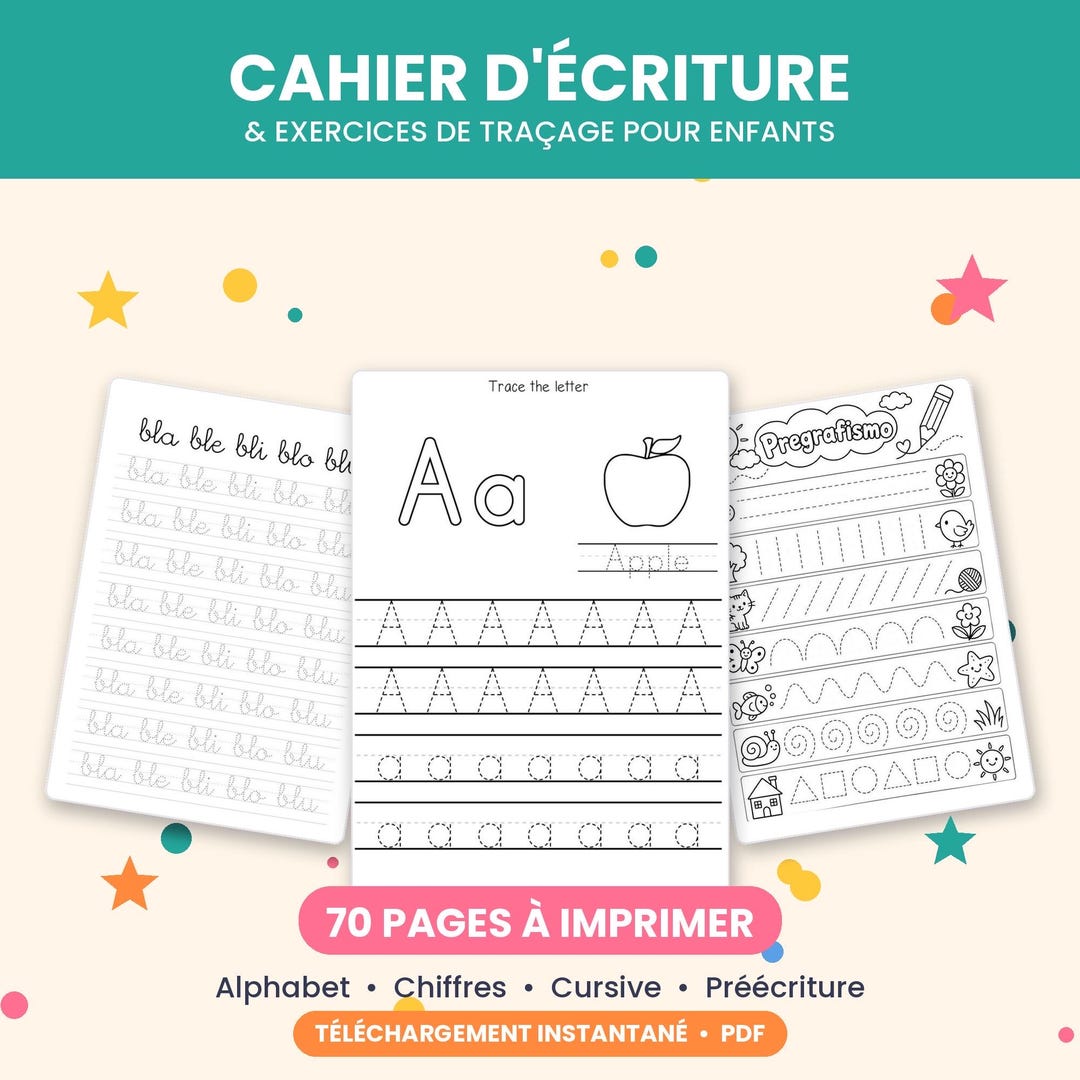 Children's Handwriting Workbook PDF | Alphabet Tracing Worksheets ...