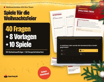 Weihnachtsfeier Spiele Firma, Weihnachtsquiz PowerPoint Deutsch, Quizshow, Wichteln Regeln, German Office Christmas Party Games