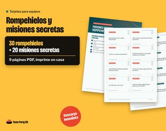 Spanish Conversation Cards for Work, Icebreaker Games, Rompehielos, Misiones Secretas, Team Building Game, Printable
