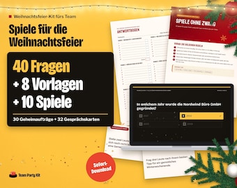 Weihnachtsfeier Spiele Firma, Weihnachtsquiz PowerPoint Deutsch, Quizshow, Wichteln Regeln, German Office Christmas Party Games