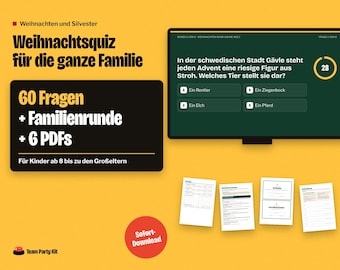 Weihnachtsspiele Familie, German Family Christmas Quiz on Your TV, Weihnachtsquiz, Quizshow mit Antworten, Silvester Spiele