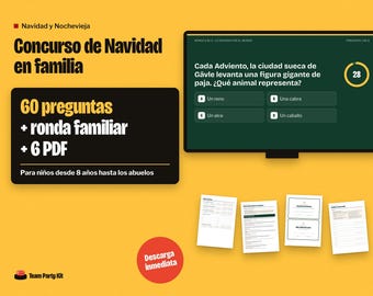Juegos de Navidad en Familia, Spanish Family Christmas Quiz on Your TV, Concurso de Navidad, Juego de Nochebuena y Nochevieja