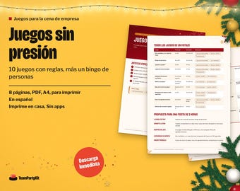 Juegos Cena de Empresa Navidad, 10 Juegos sin Presión y Bingo de Personas para Imprimir
