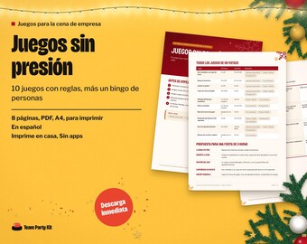 Spanish Christmas Party Games, Juegos para la Cena de Empresa, Bingo de Personas, Printable