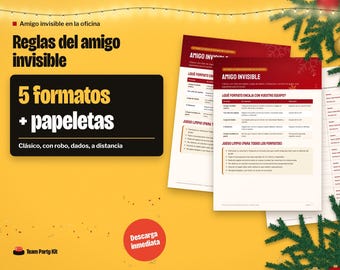 Amigo Invisible, Spanish Secret Santa Game Rules, Dice Gift Exchange Game, Amigo Secreto, Name Draw Slips, Printable