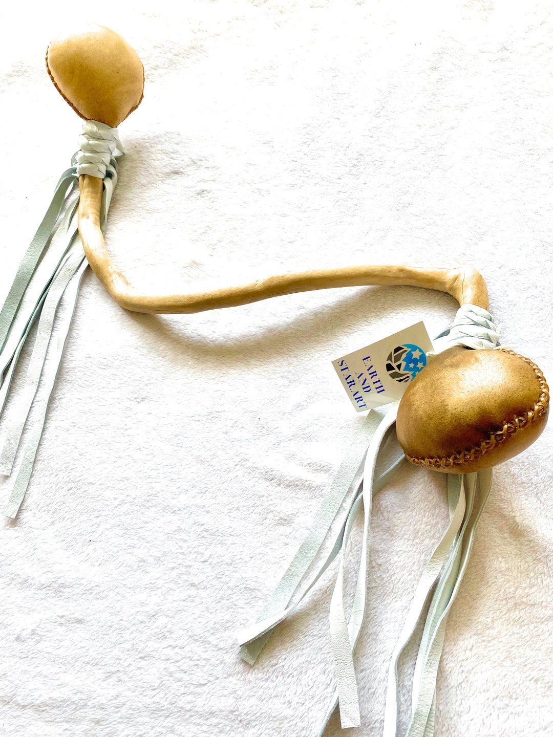 Rattle With Elk and Buffalo Rawhide, Ceremonial Tool, Large Double ...