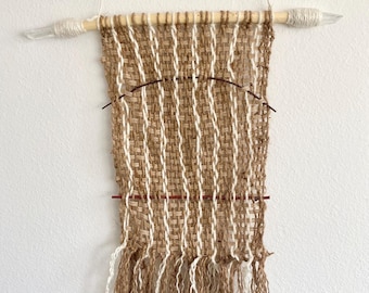 Woven tapestry wall hanging quartz crystals, home decor, wall decor