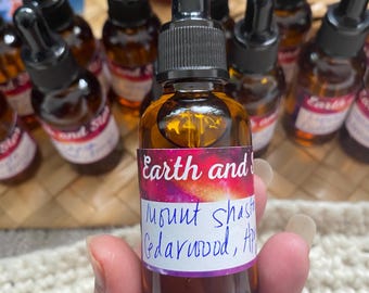 Cedar Wood massage and body oil organic body care handcrafted apothecary self care gift ideas