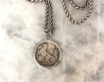 Italian Coin Pendant, Small 2 Lira Charm, 29mm Hand Soldered Replica, Coin Only, 2 Sided, Lead Free