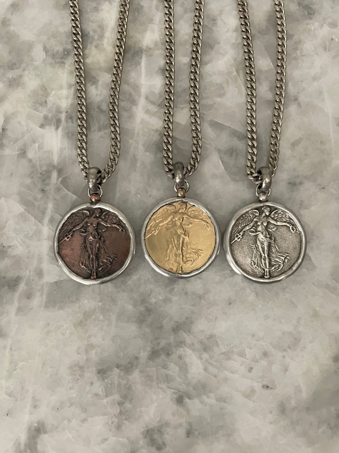 Angel Victory Medal With Sword, Bronze, Gold, Silver