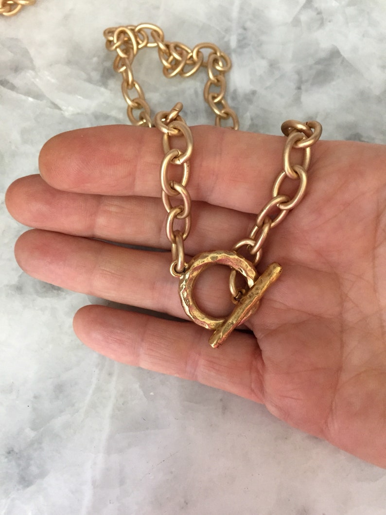 Chunky Gold Chain OR Necklace With or Without Toggle 11mm X 8mm Cable w Matte Finish Layering 16 18,24or 30 Heavy Link High End