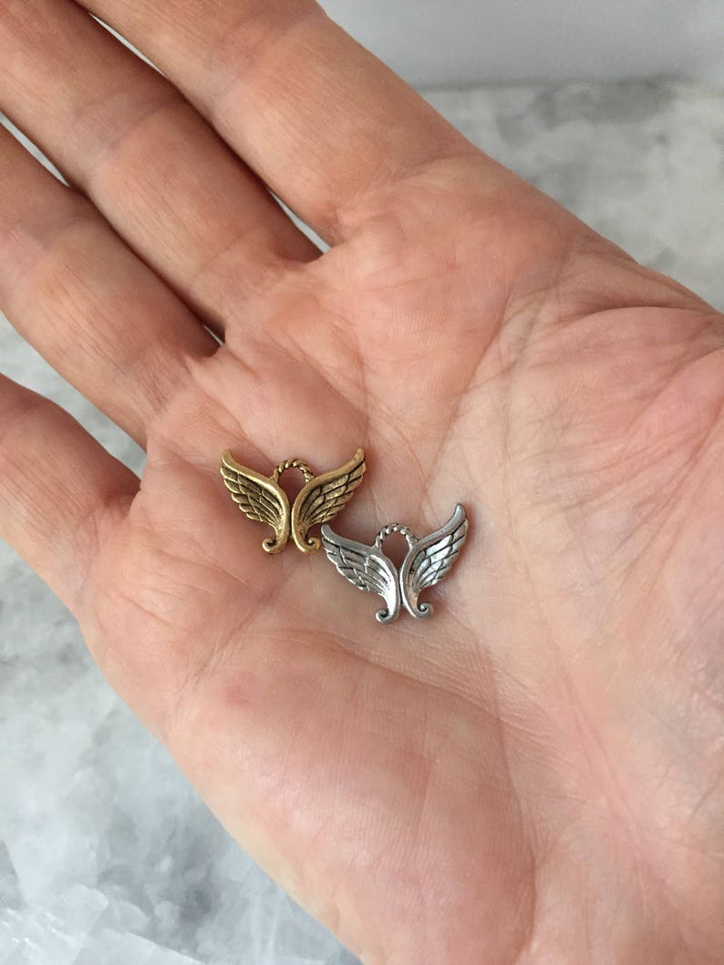 Angel Wings Charm Pendant Wing Charm 19mm Gold or Silver Etsy