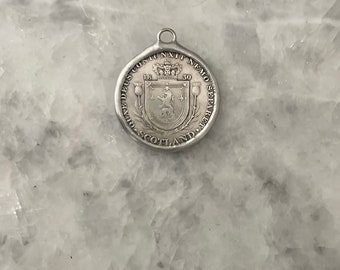 Scottish Coin Pendant, Dated 1830 Medieval Coin, 1+5/8" Soldered, Replica, Necklace, Lead Free