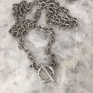 Silver Chain Chunky Cable, Necklace, Heavy Links, Antique Silver Plate, High End, 11mm X 8mm, With or Without Toggle, 16", 18", 24"or 30"