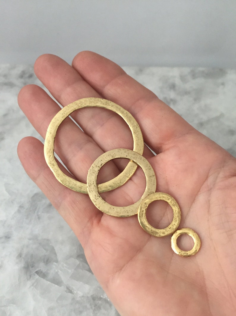 Connector Ring GOLD Hammered Donut Pewter Seamless Jewelry Etsy