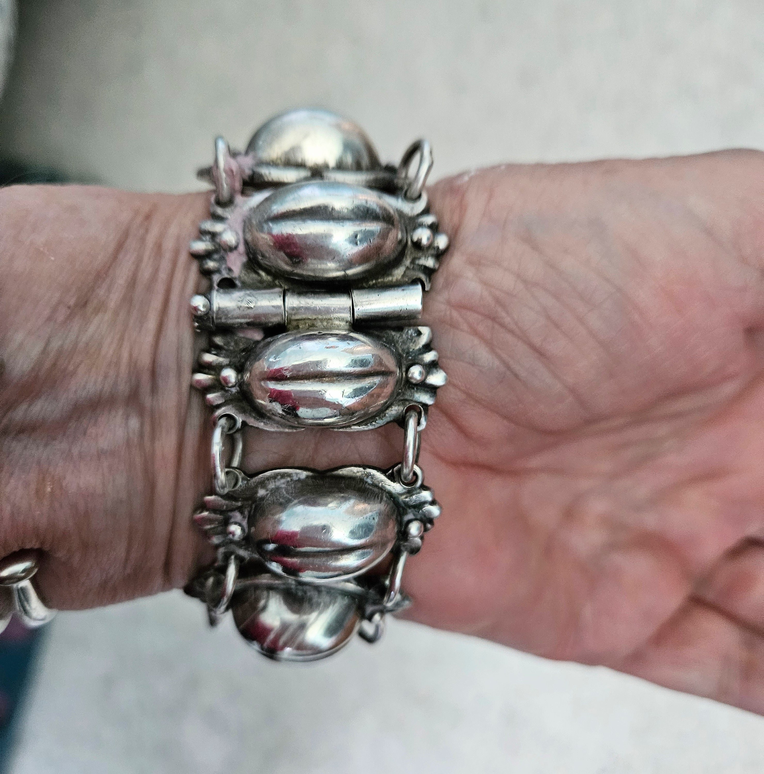 Mexico Sterling Silver Coffee Bean Bracelet 1930s - 1940s - Etsy