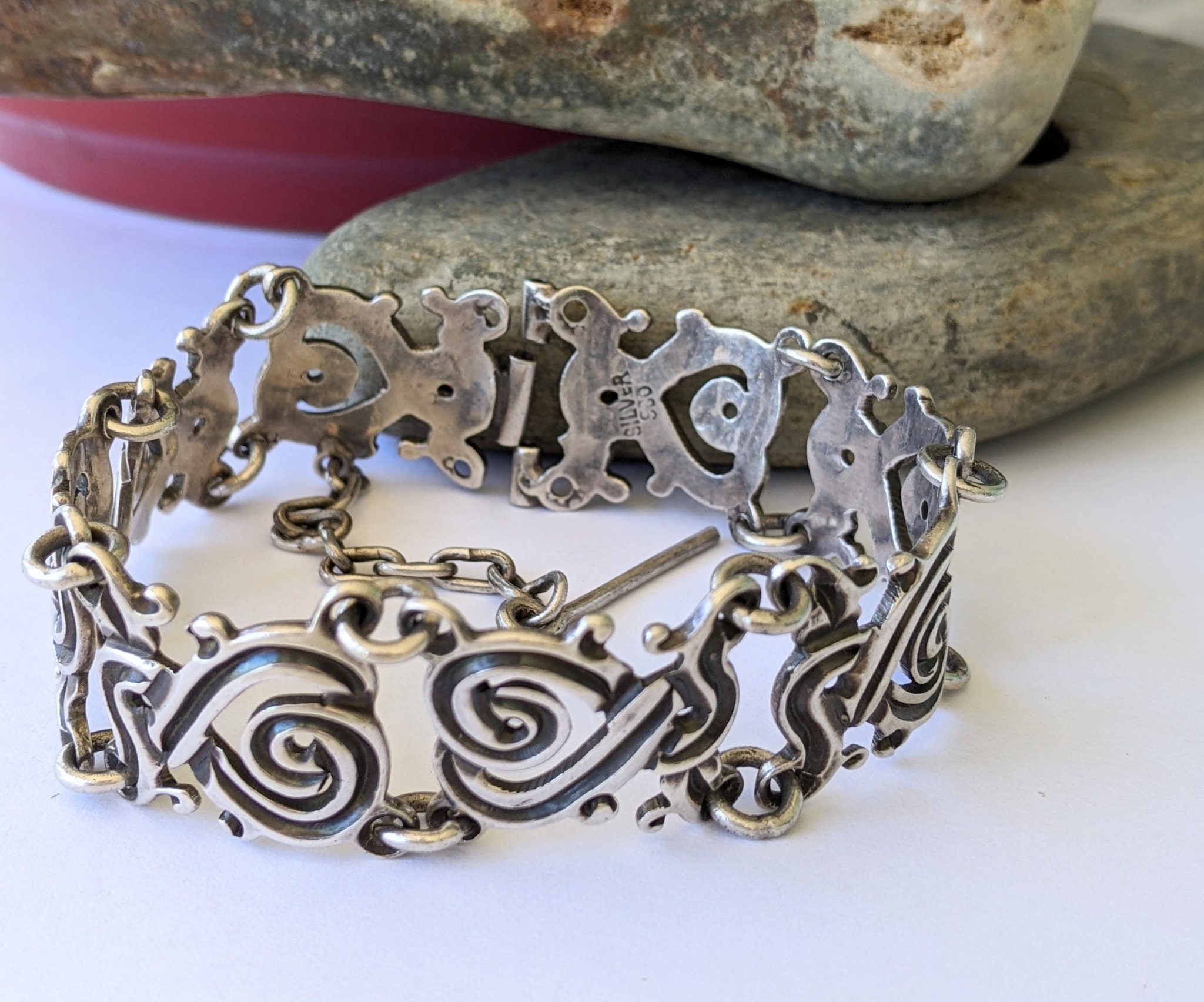 Mexico Deco 980 Silver Bracelet 1940s - Etsy 日本