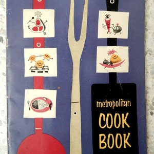 1959 Metropolitan Cook Book Mid Century Modern Graphics