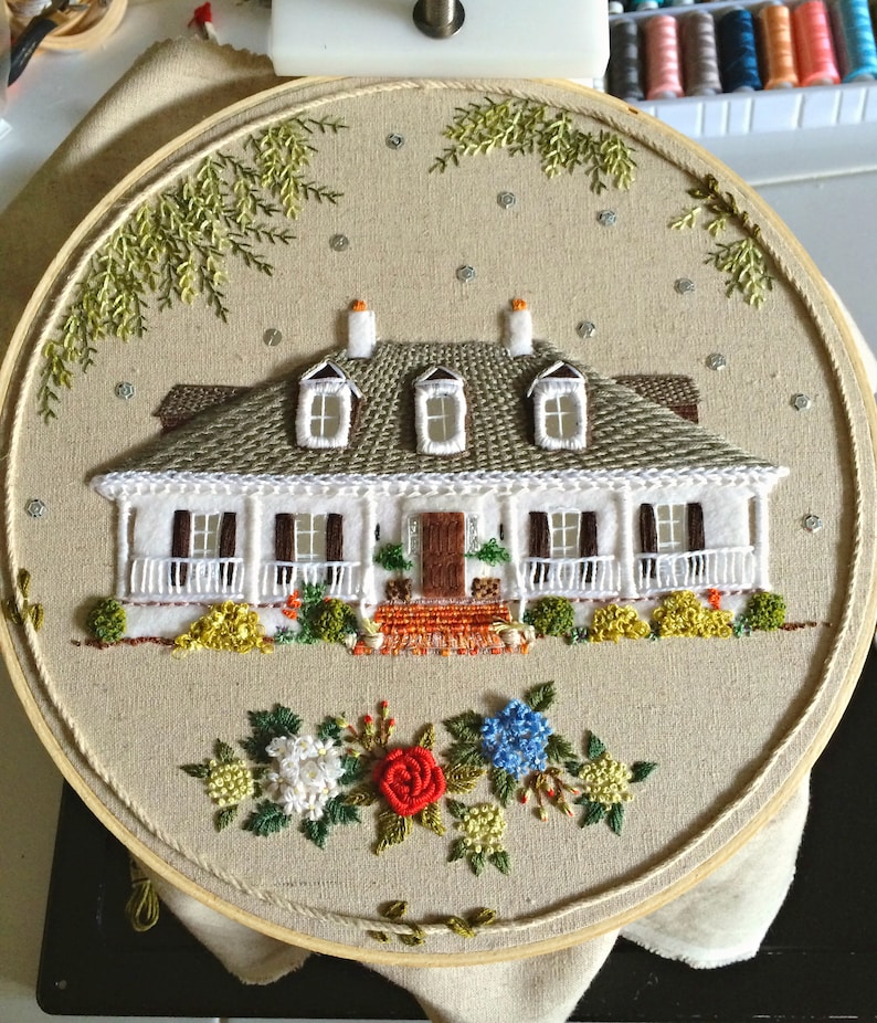 Hand-Stitched House: a guide to designing and embroidering a portrait of your house image 5