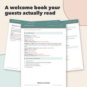Welcome Book, Short Term Rental and Vacation Rental Host Bundle, Guest Guide, Checklists, Messages & Cost Tracker image 3