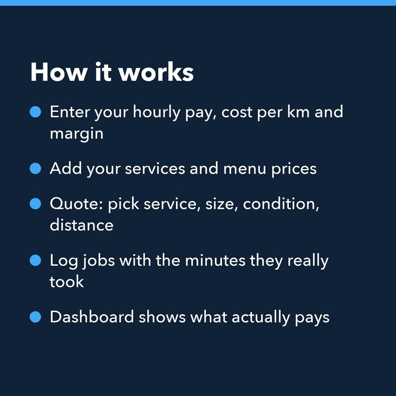 Mobile Detailing Job Costing Spreadsheet, Auto Detailer Quote Calculator, Excel Google Sheets image 4