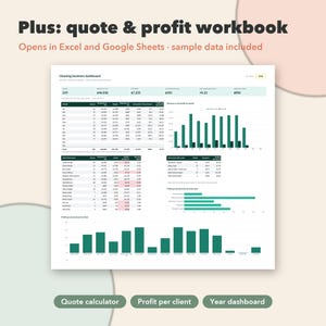 Cleaning Business Bundle, 18 Editable Cleaning Forms, House Cleaning Checklists, Service Agreement, Invoice & Quote Tracker 画像 6