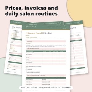 Dog Grooming Business Bundle, 18 Editable Groomer Forms, Client Intake, Consent, Price List & Salon Tracker image 5