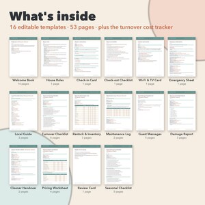 Welcome Book, Short Term Rental and Vacation Rental Host Bundle, Guest Guide, Checklists, Messages & Cost Tracker image 2