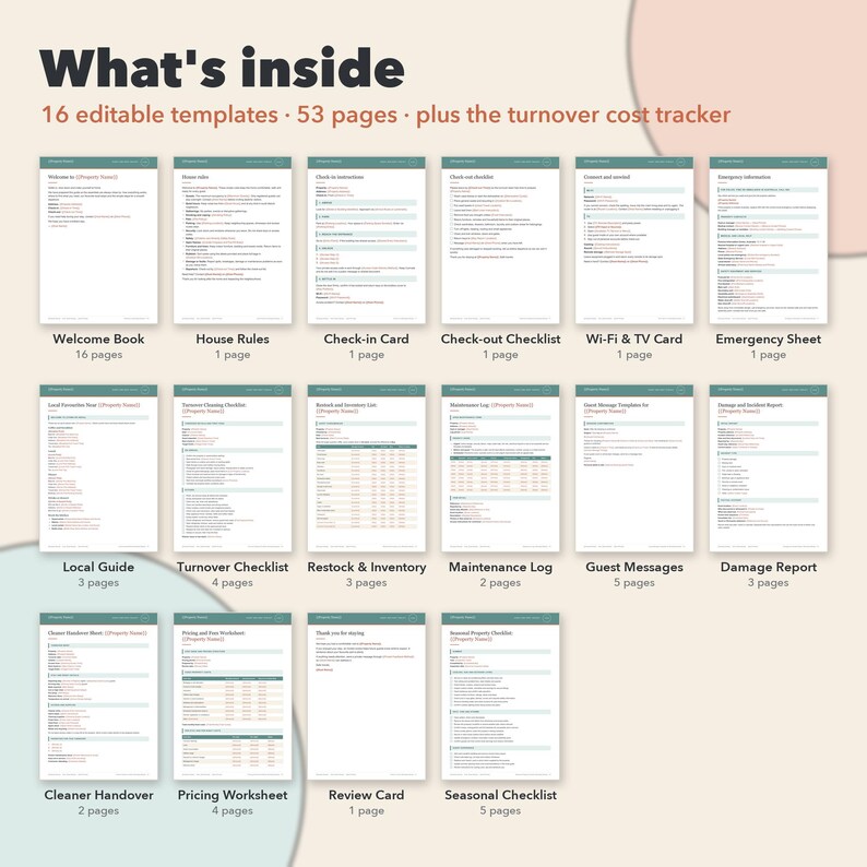 Welcome Book, Short Term Rental and Vacation Rental Host Bundle, Guest Guide, Checklists, Messages & Cost Tracker image 2