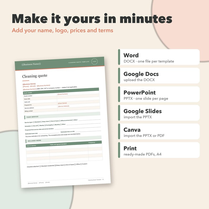 Cleaning Business Bundle, 18 Editable Cleaning Forms, House Cleaning Checklists, Service Agreement, Invoice & Quote Tracker 画像 7