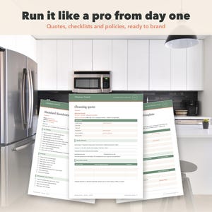 Cleaning Business Bundle, 18 Editable Cleaning Forms, House Cleaning Checklists, Service Agreement, Invoice & Quote Tracker 画像 8
