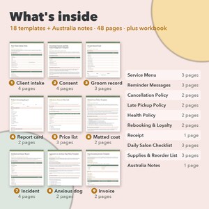 Dog Grooming Business Bundle, 18 Editable Groomer Forms, Client Intake, Consent, Price List & Salon Tracker image 2