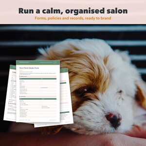 Dog Grooming Business Bundle, 18 Editable Groomer Forms, Client Intake, Consent, Price List & Salon Tracker image 8