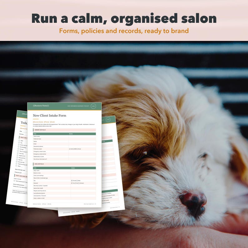 Dog Grooming Business Bundle, 18 Editable Groomer Forms, Client Intake, Consent, Price List & Salon Tracker image 8
