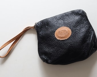 petite pochette Roots vintage, noire des années 90