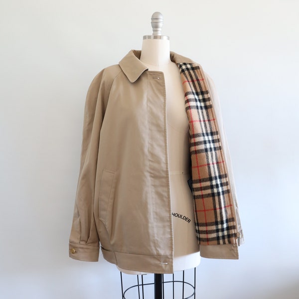 Vintage Burberry Jacket Coat Classic Men's Medium Bomber Harrington