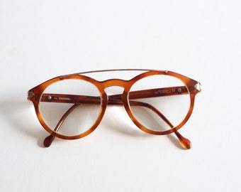 Hugo Boss by Carrera 5163 10 Eyeglasses Unisex Big Round Frames Brown Top Bar Plastic Glasses