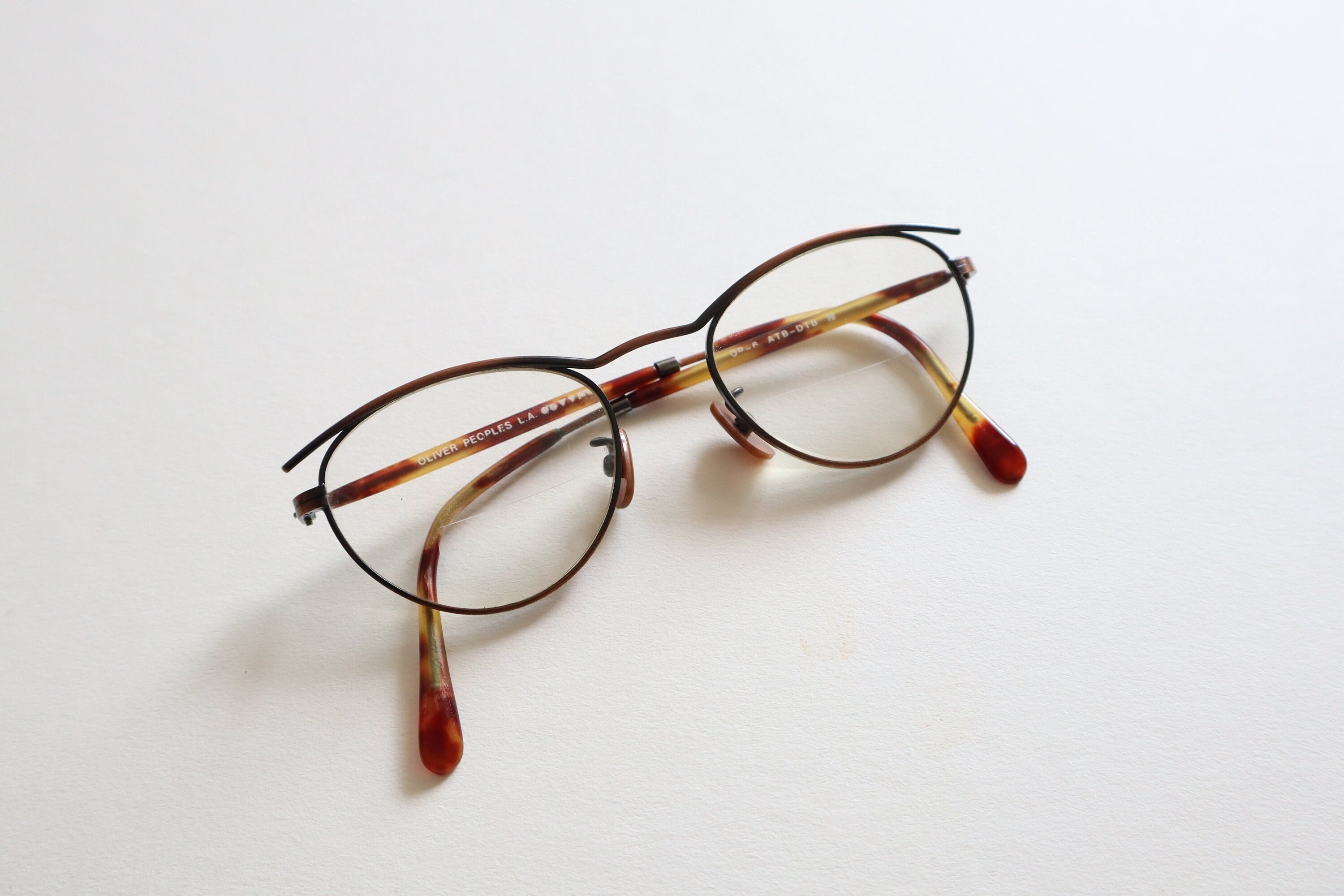 Vintage Oliver Peoples OP-6 Frames Eyeglasses Brown ATB DTB 