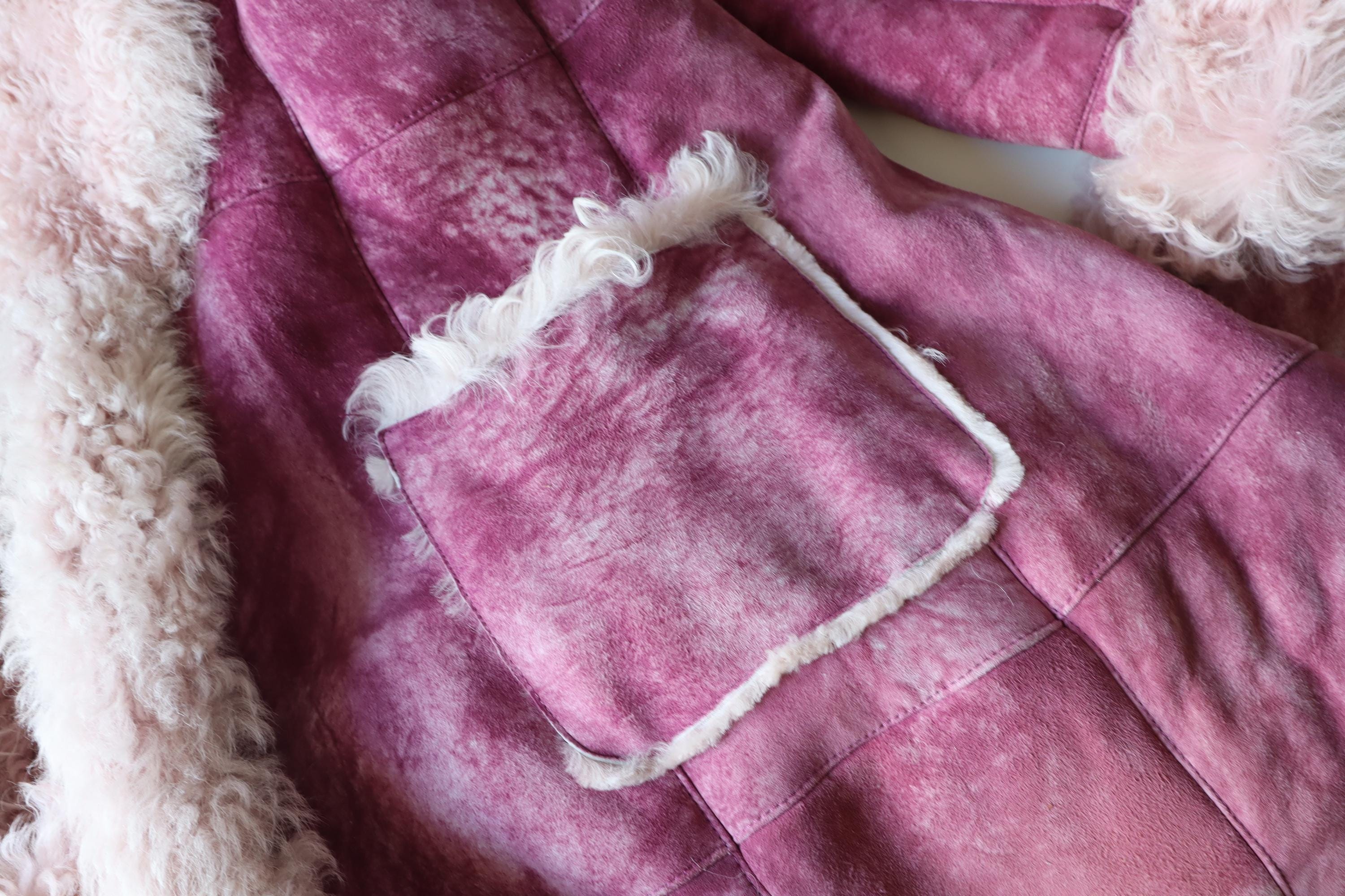 ChristianLacroix コート Christian Lacroix Shearling Fur Coat Purple Bazar Belted