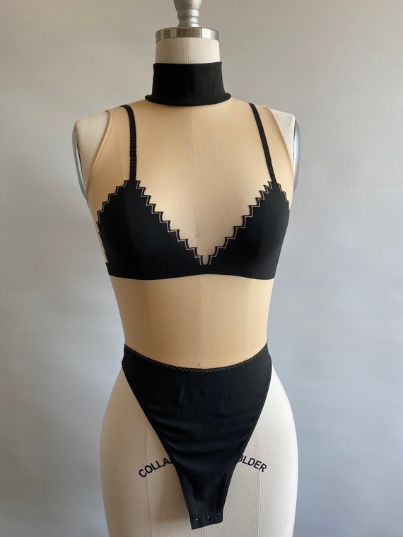 Wolford X Jean Paul Gartier Nude Black Bodysuit New in Box Size Small -   Canada