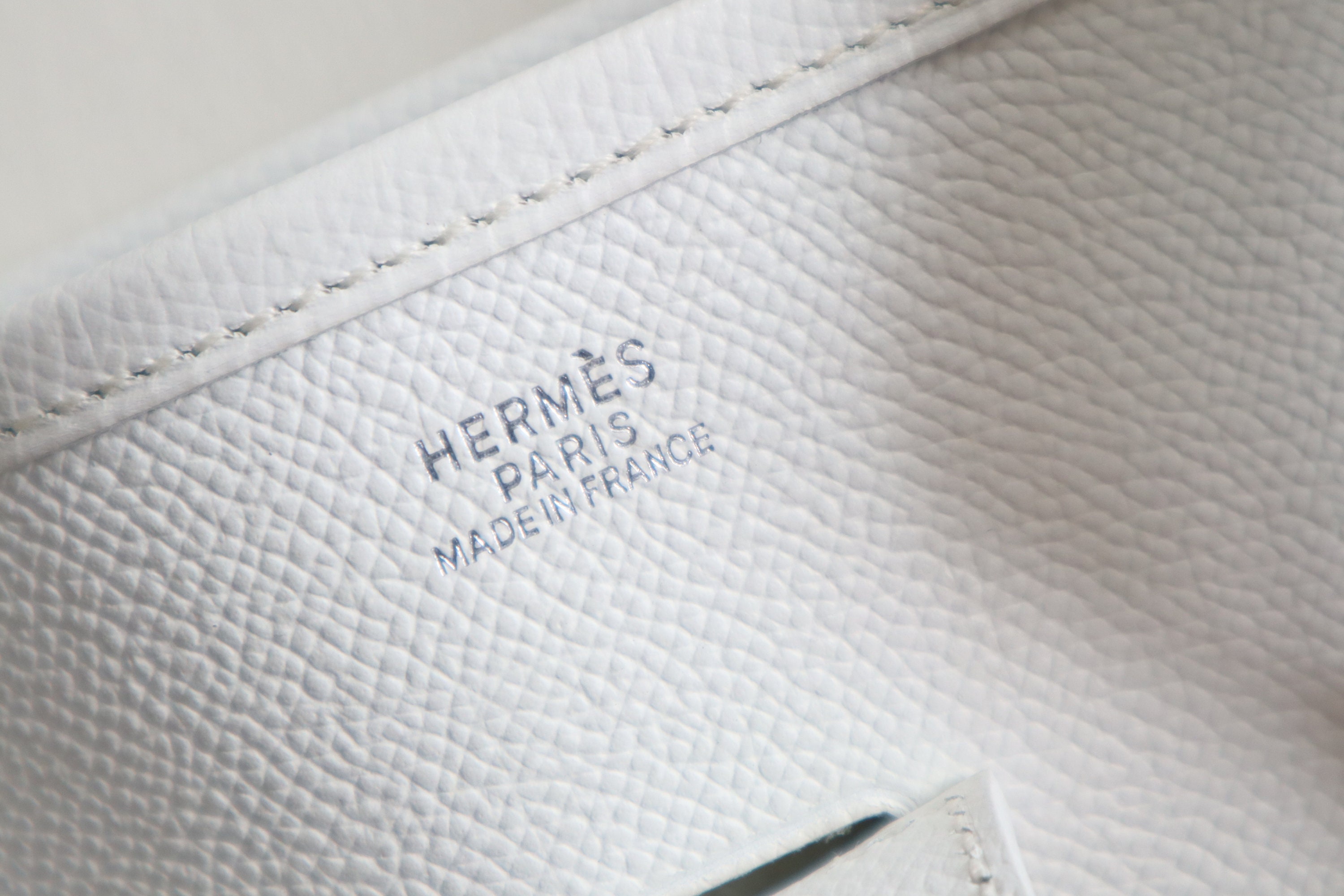 Hermès, an 'Mini Evelyne' white Epsom leather handbag, 2020