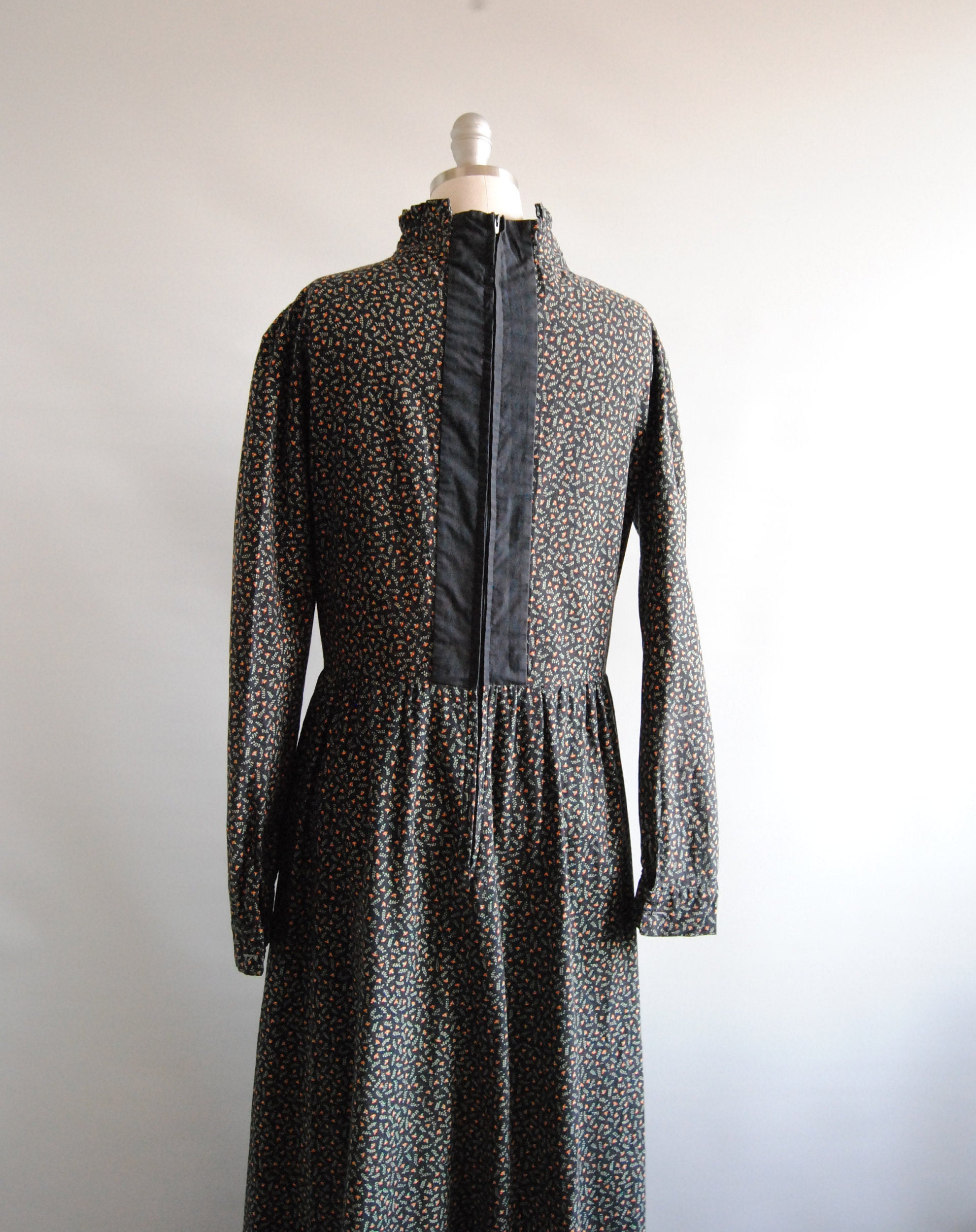 Laura Ashley Maxi Prairie Dress With Long Sleeves Bohemian - Etsy