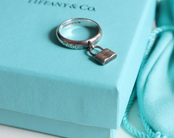 Tiffany & Co 1837 Silver Ring Band Size 4.75 Lock