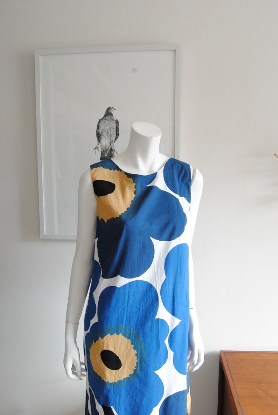 Marimekko Mini Dress Unikko Mika Blue Flowers Etsy Marimekko Mini Dress Unikko Mika Blue Flowers Etsy